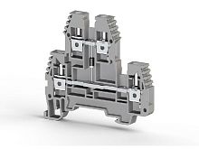 Клеммник 2-х ярусный 2.5кв.мм с диодом сер. PIK2.5ND-B Klemsan 317229