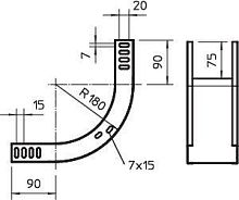 Крышка внешнего вертикального угла 90град. 400мм DBV 85 400 F FS OBO 7131002