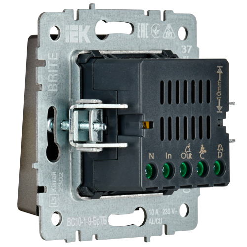 BRITE Кнопка звонка с инд. отел. 10А ВС10-1-9-БрТБ бр. IEK | код BR-V14-2-10-K45 | IEK фото 7