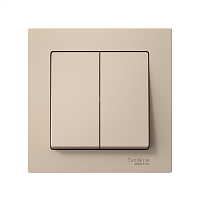 ATLASDESIGN 2-клавишный ВЫКЛЮЧАТЕЛЬ, сх.5, 10АХ, в сборе, быстрозажимные клеммы, ПЕСОЧНЫЙ | код ATN001252S | Systeme Electric