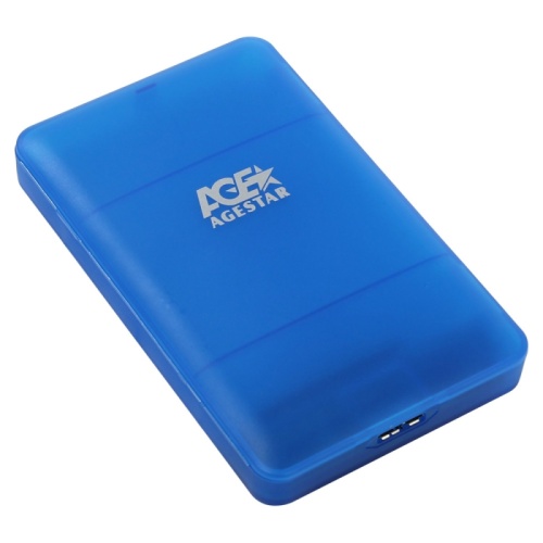 USB 3.0 Внешний корпус 2.5 SATAIII HDD/SSD AgeStar 3UBCP3 (BLUE) USB 3.0, пластик, синий, безвинтовая конструкция | код 3UBCP3 (BLUE) | AgeStar