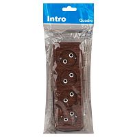 Розетка Intro Quadro 2-207-10 без заземления четырехместная 4х2P, 16А-250В, IP20, ОУ, венге | код Б0053833 | ЭРА