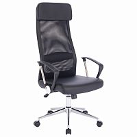 Кресло офисное BRABIX Flight R EX-541 , хром, экокожа, сетка, черное, 532516 | код 532516 | BRABIX