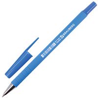 Ручка шариковая BRAUBERG Capital blue, СИНЯЯ, корпус soft-touch голубой, узел 0,7 мм, линия письма 0,35 мм, 142493 | код 142493 | BRAUBERG