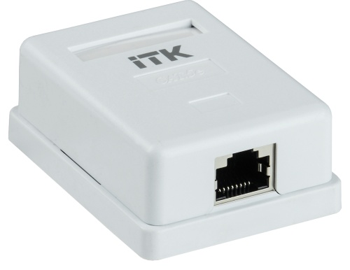 ITK Настенная информационная розетка RJ45 кат.5E FTP 1-порт | код CS2-1C5EF-12 | IEK ITK Настенная информационная розетка RJ45 кат.5E FTP 1-порт | код CS2-1C5EF-12 | IEK
