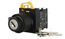 Переключатель PB3E, с ключом, 0-I, фиксация, ключ выним. в 0 и I, 1NO, 6A 230VAC/24VDC, 22mm, IP65 | код PB3E-Y2S10/Em | АРТ