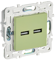 SKANDY Роз. USB A+A 3,1А SK-R15M мятн. IEK | код SK-U21-D31-K06 | IEK