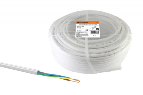 Провод ПВС 3х0.75 ГОСТ (бухта 50м) белый | код SQ0118-0029 | РЭМЗ ТМ