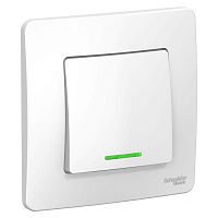 Переключатель 1-клавишный BLANCA, с подсветкой, скрытый монтаж, белый | код. BLNVS010611 | Schneider Electric