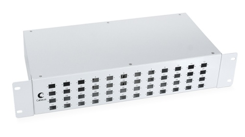 Cabeus FO-19-48SC Кросс бокс оптический 19 на 48 SC (LC duplex) со сплайс-кассетой и КДЗС (без пигтейлов и проходных адаптеров) | код 7937c | Cabeus