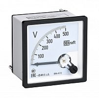 Вольтметр аналоговый шкала 600В AC 72х72мм КТ 1,5 | код 50244DEK | DEKraft