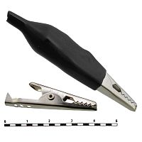 Зажим-крокодил RUICHI 8-0027 под пайку/обжим, 11 мм, 10 А, черный | код 70087 | Ruichi