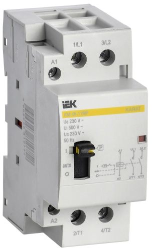 Контактор модульный с ручным управлением КМ40-11МР AC KARAT | код MKK12-40-11 | IEK Контактор модульный с ручным управлением КМ40-11МР AC KARAT | код MKK12-40-11 | IEK