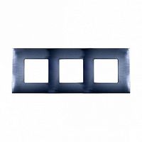 Рамка 3 поста 27 PLAY, нержавеющая сталь | код. 2700637-042 | Simon