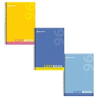 Тетрадь А4, 96 листов, BRAUBERG ЭКО, гребень, клетка, обложка картон, ОДИН ЦВЕТ, 401882 | код 401882 | BRAUBERG