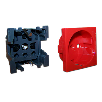 Лицевая панель электрической розетки Mosaic 45x45, нем. ст., 2K+3, со шторками, красная | код NM-EL45x45/T-RD | NEWMAX