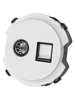 Розетка компьютерная RJ45 + TV розетка оконечная белая, Байкал TDM | код SQ1819-0019 | TDM