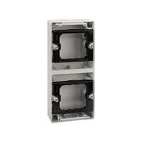 Коробка 2-х местная, вертикальная, S44A, серый | код 4400763-035 | Simon