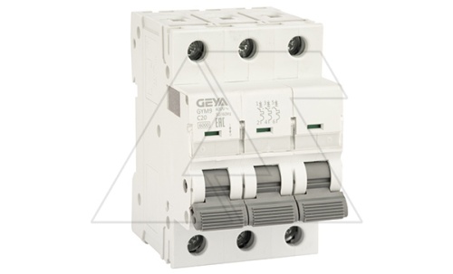 Авт. выключатель GYM9-3P-20C, 3P, 20A, хар-ка C, 6kA, 3M | код GYM93P20C| GEYA Авт. выключатель GYM9-3P-20C, 3P, 20A, хар-ка C, 6kA, 3M | код GYM93P20C| GEYA