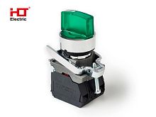 Переключатель XB4-BK2365 на 3 положения зеленый с подсветкой с фиксацией 1NO+1NC, 220V AC/DC, IP65 HLT | код 085-14-231 | HLT