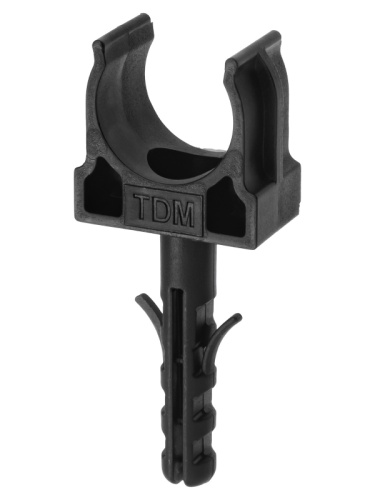 Крепеж-клипса для трубы 16 мм с дюбелем (100 шт.) черная TDM | код SQ0405-0191 | TDM Крепеж-клипса для трубы 16 мм с дюбелем (100 шт.) черная TDM | код SQ0405-0191 | TDM