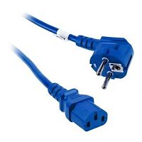 Шнур питания C13-Schuko угловая, 3х0.75, 220В, 10А, синий, 1.8 метра | код LAN-PP13/SHA-1.8-BL | LANMASTER