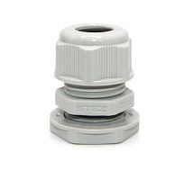 Кабельный ввод нейлоновый, резьба М20х1.5, диаметр кабеля 6-12 мм., с контрагайкой, цвет серый, IP68/IP69K | код 189135016 | СТЭЗ