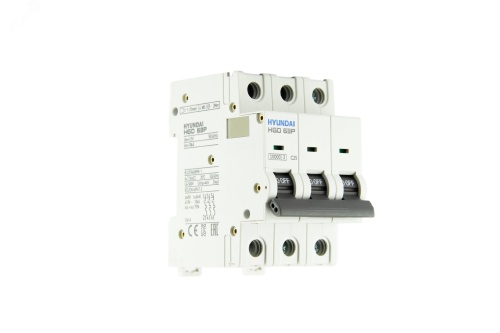 Автоматический выключатель HGD63P 3PMCS0000C 000253 полюса, 25А, ток к.з. 10kA, хар-ка C | код 13.04.000931 | Hyundai Автоматический выключатель HGD63P 3PMCS0000C 000253 полюса, 25А, ток к.з. 10kA, хар-ка C | код 13.04.000931 | Hyundai