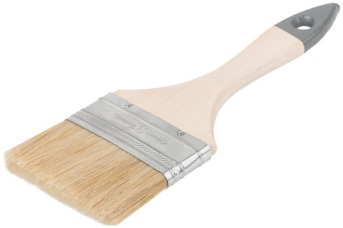 Кисть флейцевая "Лайт" 3дюйм (75мм) натур. свет. щетина деревянная ручка КУРС 00807 фото 2