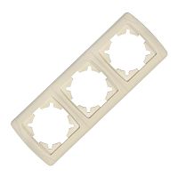 Маргарита Маргарита рамка трехместная горизонтальная сл.кость (ivory) (еврослот) | код МР003Г-I | Universal