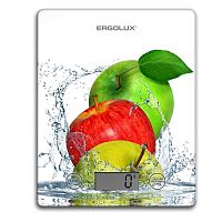 Весы кухонные ELX-SK02-С01 до 5кг 195х142мм бел. яблоки | код 13602 | Ergolux