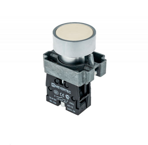 Кнопка плоская, белая, 1NO, мет. MTB2-BAZ111 | код 58150 | MEYERTEC Кнопка плоская, белая, 1NO, мет. MTB2-BAZ111 | код 58150 | MEYERTEC