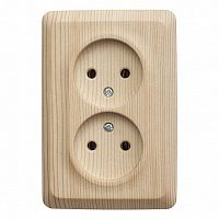 Розетка двухместная ETUDE, открытый монтаж, сосна | код. PA16-105D | Schneider Electric