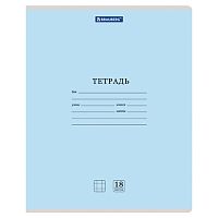 Тетрадь 18 л. BRAUBERG КЛАССИКА NEW клетка, обложка картон, СИНЯЯ | код 105699 | BRAUBERG