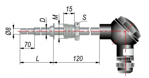 Термопреобразователь сопротивления 2ДТС055Л-РТ100.А3.350.ЕХI-Т6 | код 142024 | ОВЕН