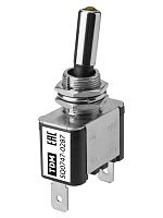 Выключатель-тумблер ASW-07D 1P 12В AC/DC 25А (3c) ON-OFF с фиксацией с желтой LED подсветкой TDM | код SQ0747-0287 | TDM