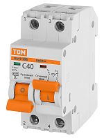 Авт. выкл. с мех. блок. (байпас) ВА47-29Б 1Р+1Р 40А 4,5кА х-ка C TDM | код SQ0206-0404 | TDM