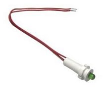 Светодиодная лампа СКЛ-17.3А-Л-2-220, зеленая, выводы жесткие под пайку, 220В 50Гц/пост., диаметр посадочного отверстия 8мм, УХЛ2.1 | код A8021-78106258 | Каскад-Электро