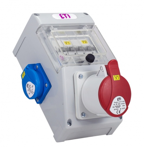 Распред. щит с разъемами EDS4m 2-2/1-5 16 (Разъем 16A/5P-1, Schuko-2, АВ: C16/1-1, C16/3-1, мини) | код 004483110 | ETI Распред. щит с разъемами EDS4m 2-2/1-5 16 (Разъем 16A/5P-1, Schuko-2, АВ: C16/1-1, C16/3-1, мини) | код 004483110 | ETI