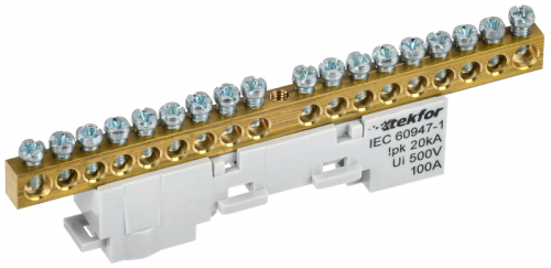 TEKFOR Шина L фаза неизолированная на универсальном держателе 6х9-18-Ср IEK | код TF-NN10-18-DL-K03 | IEK