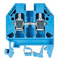 Проходная клемма, тип фиксации провода: винтовой, номинальное сечение: 6 мм кв., 41A, 800V, ширина: 8 мм, цвет: синий, тип монтажа: DIN 35 | код 57.506.0055.6 | Wieland