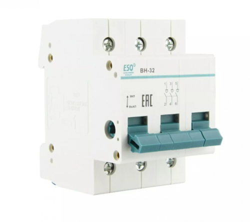 Выключатель нагрузки ВН 32_3 полюса 32А ESQ | код 14.03.04.000001 | ESQ Выключатель нагрузки ВН 32_3 полюса 32А ESQ | код 14.03.04.000001 | ESQ