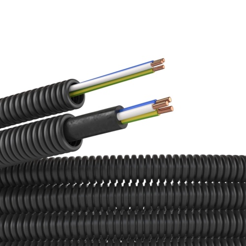 Электротруба ПНД гибкая гофр. д.16мм, цвет черный, с проводом ПуВ 3х2,5мм? РЭК ГОСТ+, 50м | код 7V71650 | DKC Электротруба ПНД гибкая гофр. д.16мм, цвет черный, с проводом ПуВ 3х2,5мм? РЭК ГОСТ+, 50м | код 7V71650 | DKC