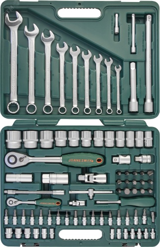 Набор инструмента универсальный 1/4'', 1/2''DR, 82 предмета | код S04H52482S | Jonnesway