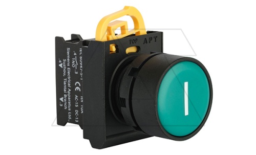 Кнопка плоская PB3E, зеленая I, без фиксации, без подсветки, 1NO, 6A 230VAC/24VDC, 22mm, IP65 | код PB3E-FM0S10S35/G00 | АРТ Кнопка плоская PB3E, зеленая I, без фиксации, без подсветки, 1NO, 6A 230VAC/24VDC, 22mm, IP65 | код PB3E-FM0S10S35/G00 | АРТ