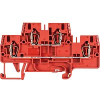 Многоуровневая функциональная клемма, тип фиксации провода: пружинный, номинальное сечение: 2,5 мм кв., 24V, ширина: 5 мм, цвет: красный, тип монтажа: DIN 35 | код 56.703.7555.5 | Wieland