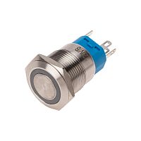 Кнопка антивандальная 19 250В Фикс (5с) ON-OFF/OFF-ON подсв/синяя REXANT | код 36-3441 | REXANT