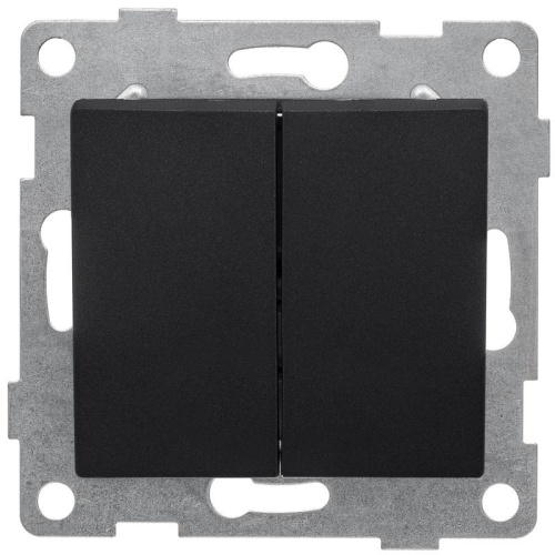 Выключатель 2-кл. СП Bravo 10А 250В механизм графит | код С10В2-010 | GUSI