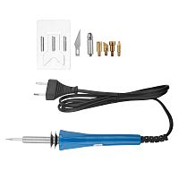 Выжигатель REXANT (набор паяльник-выжигатель), 6 насадок, подставка, 230 В/30 Вт | код 12-0183 | REXANT