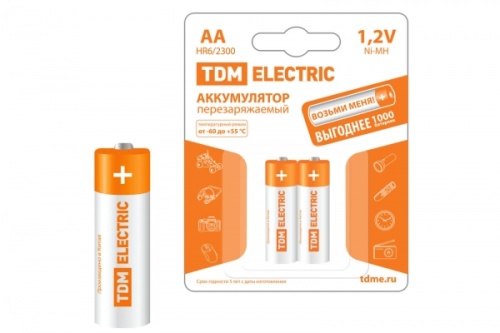 Аккумулятор AA-2300 mAh Ni-MH BP-2 TDM | код SQ1702-0070 | TDM